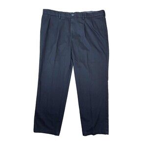 Dockers Signature Khaki Dress Pants Men 42x32 Black Pleated Flex Comfort Classic